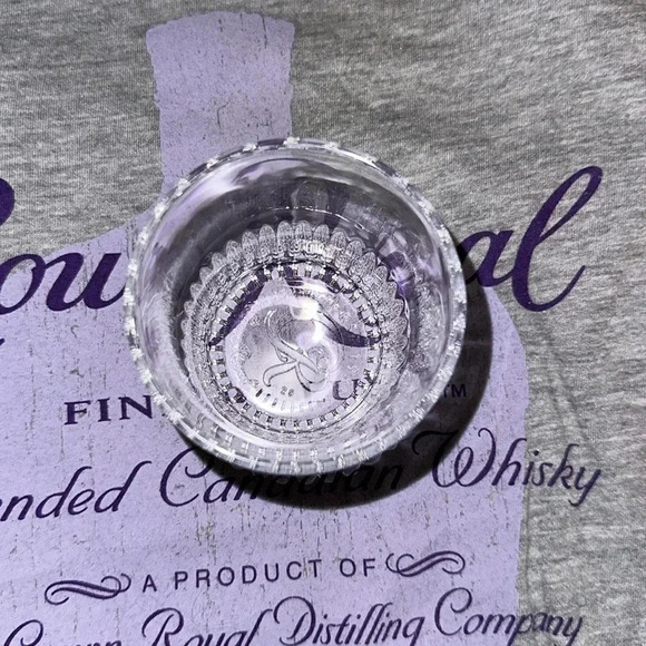 Crown Royal gray short sleeve t-shirt (med), 2 crown bags, 1 glass (4 PC BUNDLE) - Picture 5 of 16